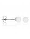Boucles d'oreilles "My Pearl" Or Blanc 375/1000 Perles Blanches