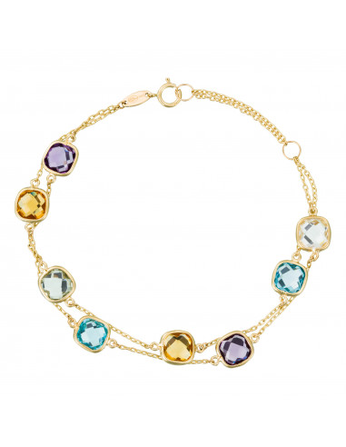 Bracelet "Pépites multicolores" Or jaune 375/1000