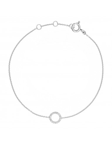 Bracelet Or Blanc 375/1000 "Bulle de diamants" Diamants: 0,06ct/19