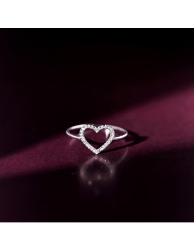 Bague Or Blanc 375/1000 "Amour"